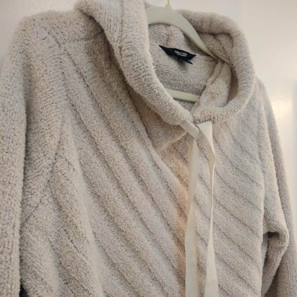 Vera Wang 'Simply Vera' Crossover-Front Teddy Hoodie XL creamy-ivory - Picture 2 of 16